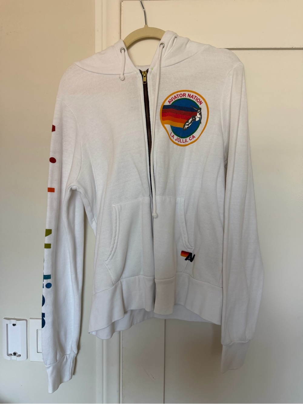 Aviator Nation White Hoodie "La Jolla"